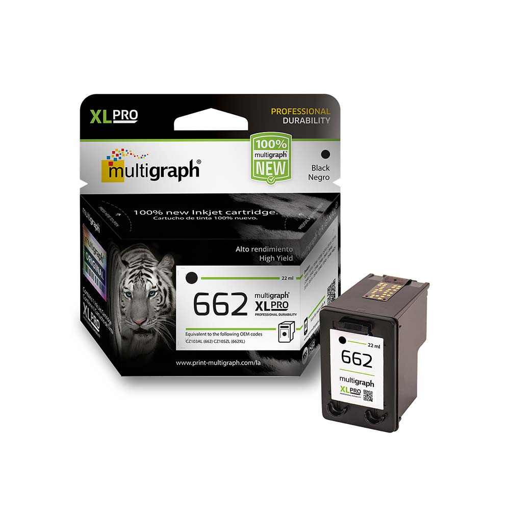 HP 662XL - Alto rendimiento - negro - original - Ink Advantage - cartucho de tinta - para Deskjet 1516, Ink Advantage 15XX, Ink Advantage 35XX, Ink Advantage 4645