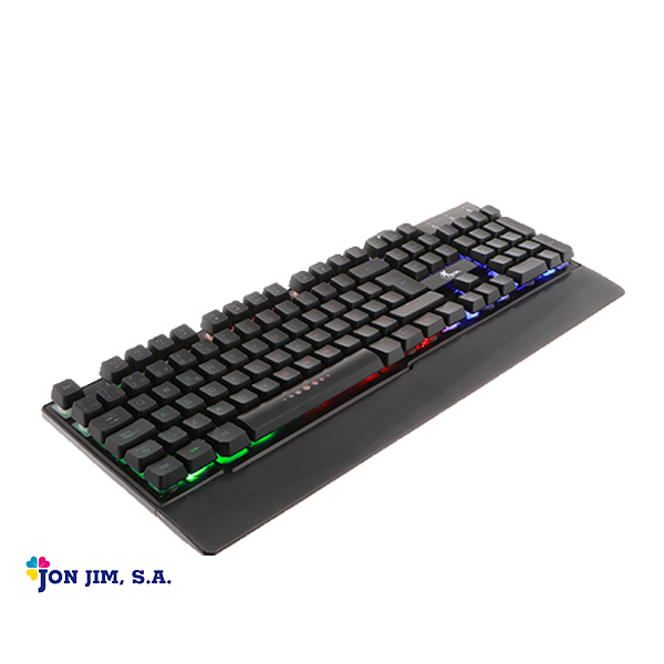 Teclado para Gaming Xtech XTK-510S - Español - Iluminación LED Multi-color con efectos de luz - Conexión USB inmediata - Descansa-palmas integrado con acabado texturizado