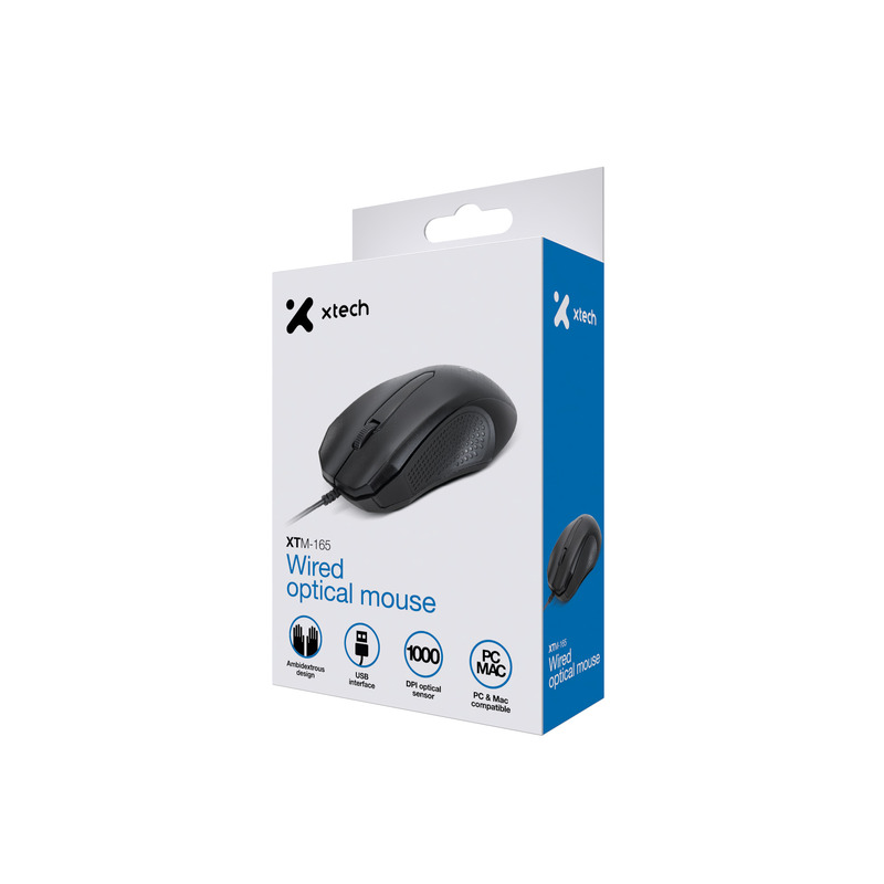 Xtech - Optical mouse - USB - Wired - 1000 DPI - (XTM-165)