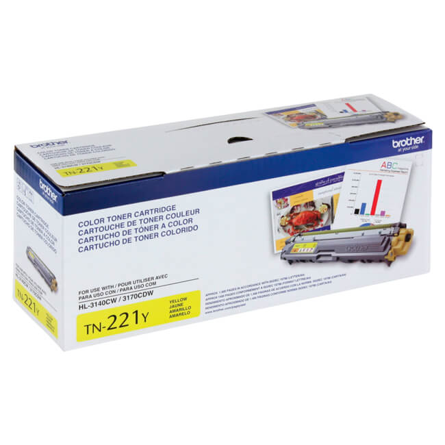 Brother TN221Y - Amarillo - original - caja - cartucho de tóner - para Brother HL-3140, HL-3170, HL-3180, MFC-9130, MFC-9330, MFC-9340