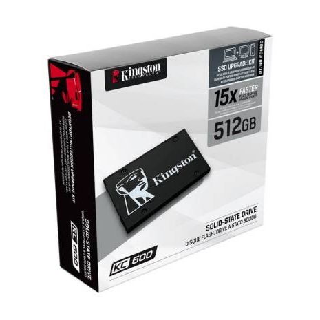 Kingston KC600 - SSD - cifrado - 512 GB - interno - 2.5" - SATA 6Gb/s - AES de 256 bits - TCG Opal Encryption, Self-Encrypting Drive (SED)