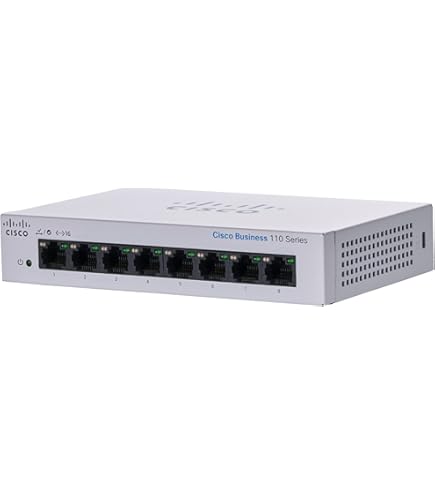 Cisco Business 110 Series 110-8T-D - Conmutador - sin gestionar - 8 x 10/100/1000 - sobremesa, montaje en rack, montaje en pared - alimentación cc