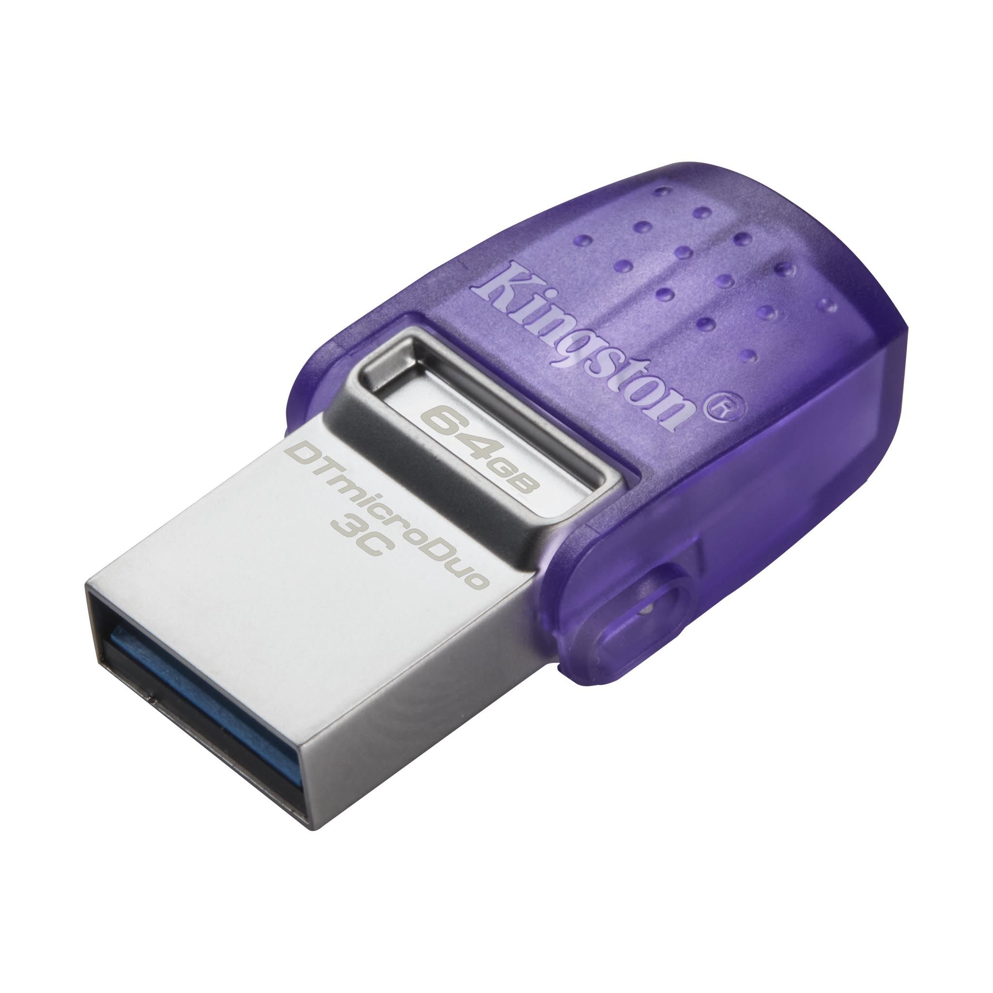 Kingston DataTraveler microDuo 3C - Unidad flash USB - 64 GB - USB 3.2 Gen 1 / USB-C