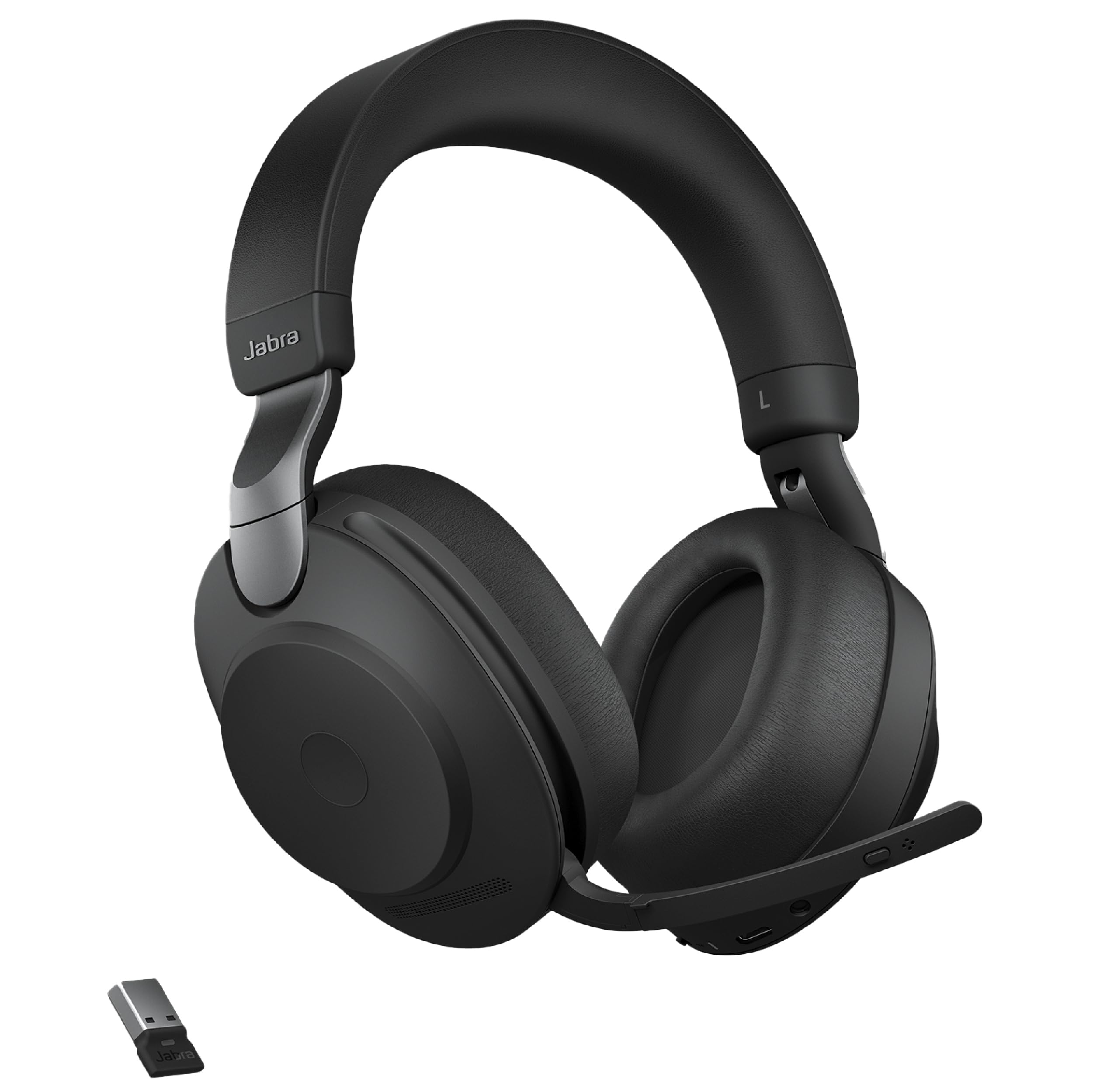 Jabra Evolve2 85 MS Stereo - Auricular - tamaño completo - Bluetooth - inalámbrico, cableado - cancelación de sonido activo - conector de 3,5 mm - aislamiento de ruido - negro - Certificado para Equipos de Microsoft