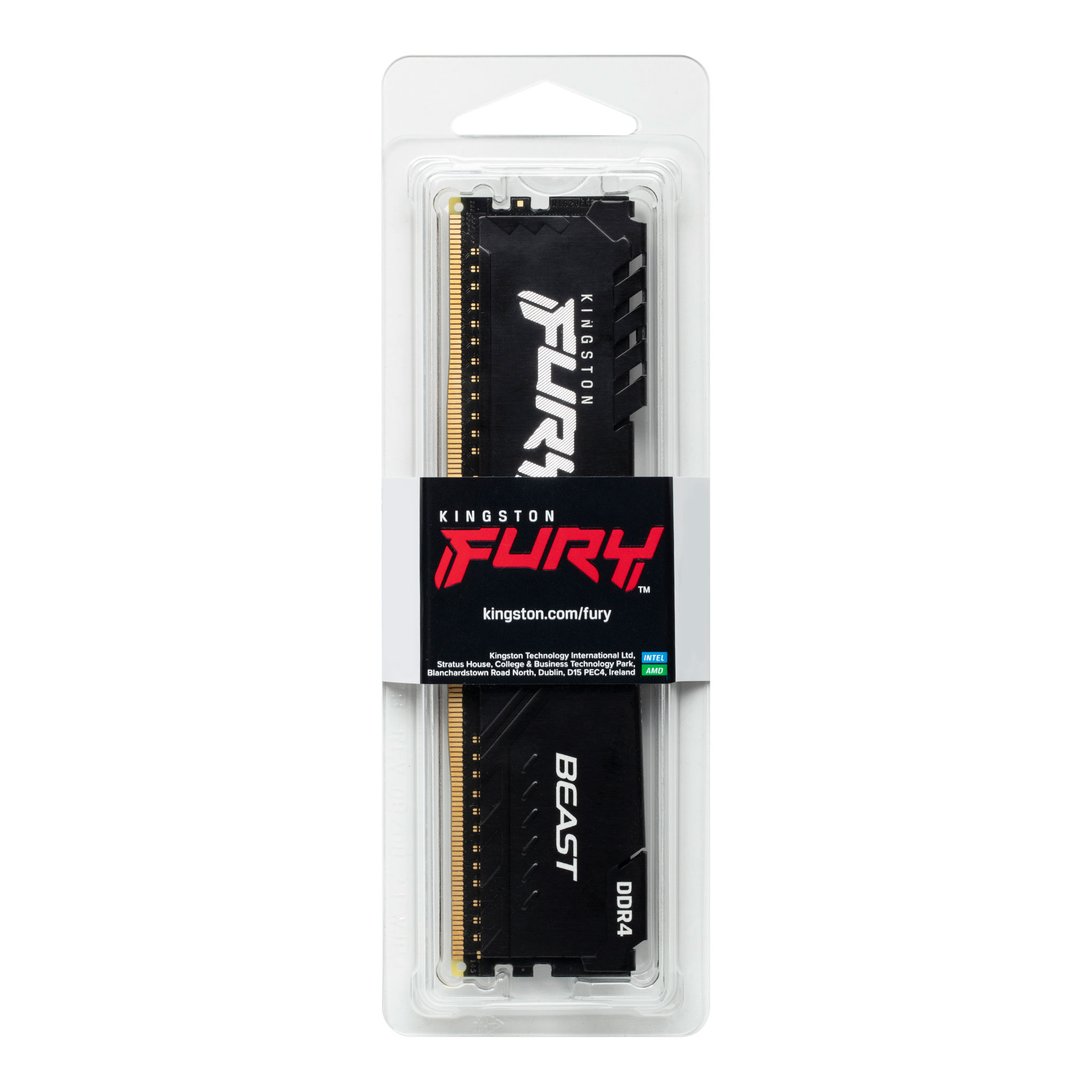 Kingston FURY Beast RGB - DDR4 - módulo - 8 GB - DIMM de 288 contactos - 3200 MT/s / PC4-25600 - CL16 - 1.35 V - sin búfer - no ECC - negro
