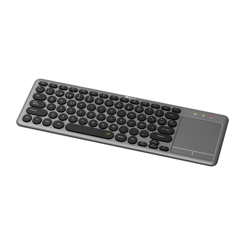 Klip Xtreme - Keyboard - Spanish - Wireless - 2.4 GHz / Bluetooth 5.0 - Gray / Black - Dual Connection / Touchpad