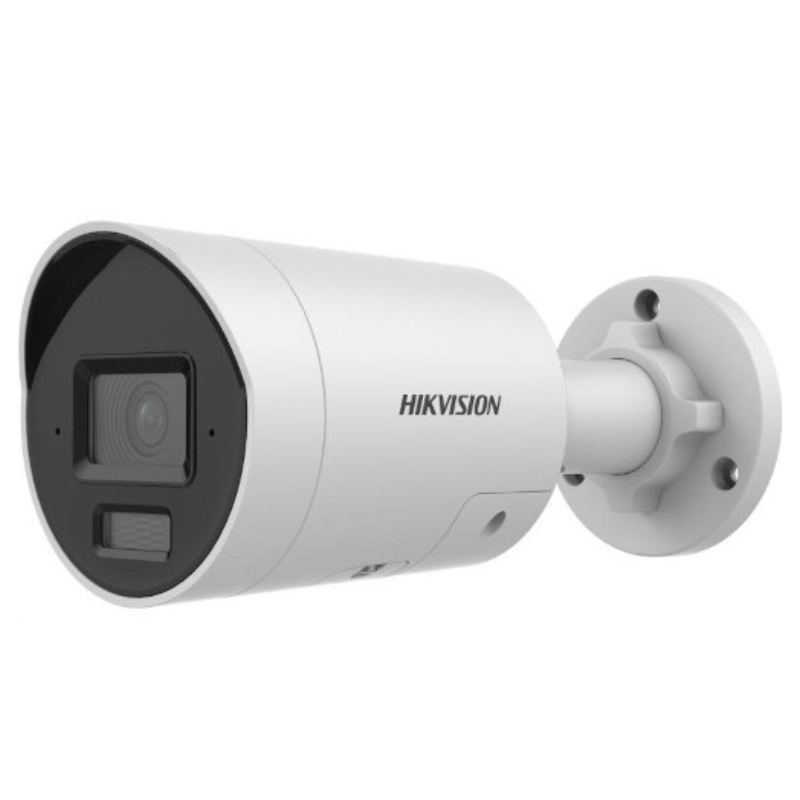 Hikvision 4MP Cámara de red bullet fija inteligente híbrida Acusense con luz - Micrófono incorporado - 4MP - Exterior - H.265+ - Focal fija 2.8 mm - 2688 × 1520 - WDR 120DB - IP67