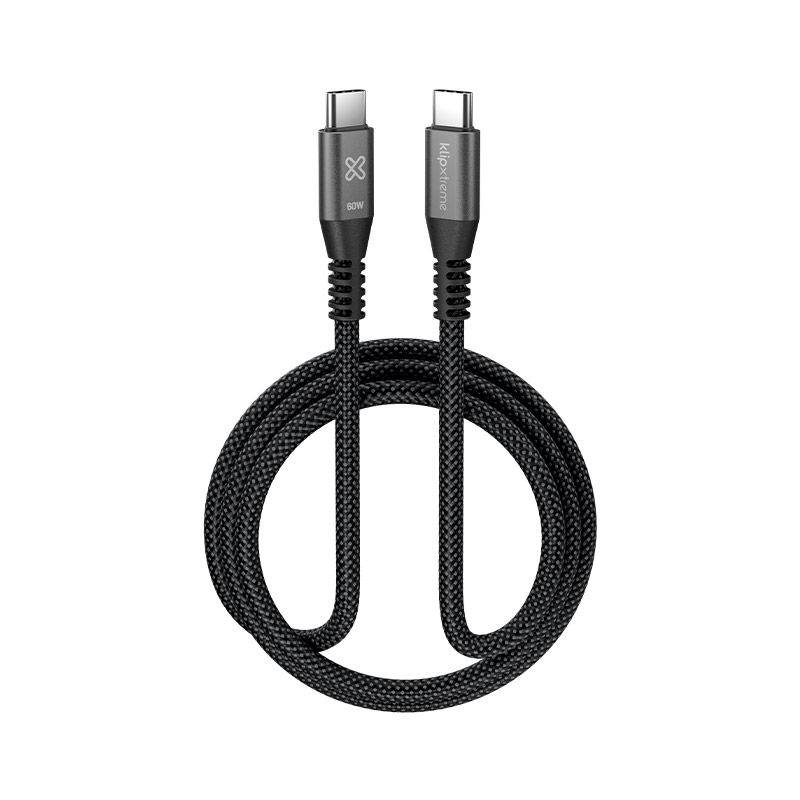 Klip Xtreme - USB cable - 24 pin USB-C - 9 pin USB Type A - 1.8 m - Black - 30W Braided Fast charging